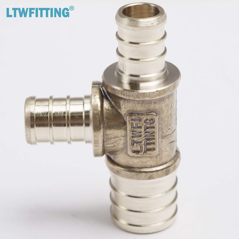 LTWFITTING No Lead Brass PEX Crimp Fitting 3/4-Inch x 1/2-Inch x 1/2-Inch PEX Tee (Pack of 5) - Image 5